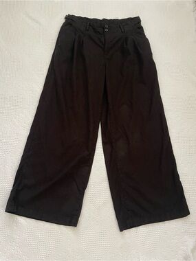 American Eagle Trouser Pants Wide Leg Linen Blend Women’s 8 Black